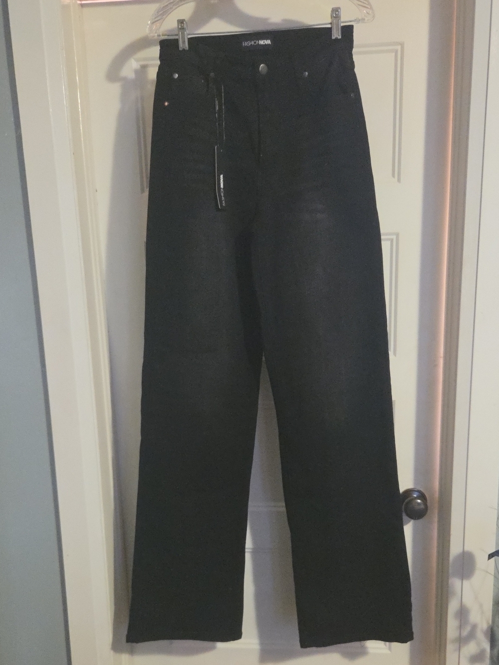 High-Rise Wide Leg Black Jeans